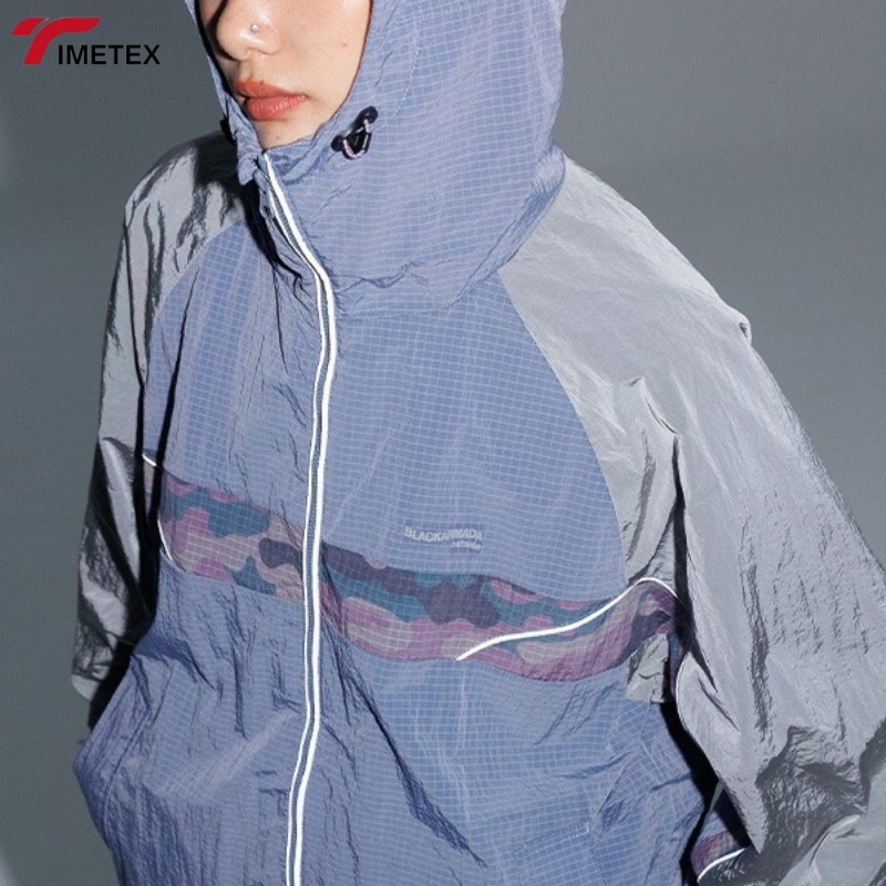 TIMETEX Unisex Casual Autumn Winter Sports Jacket Lightweight Quick-Drying Waterproof Reflective Strip Stand Collar Zipper