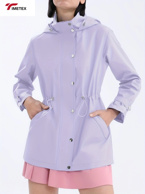 Timetex  Stylish Simple Commuter Design Casual Jacket for Spring/Summer Long Length Adjustable Waist 5XL Solid Autumn Woven