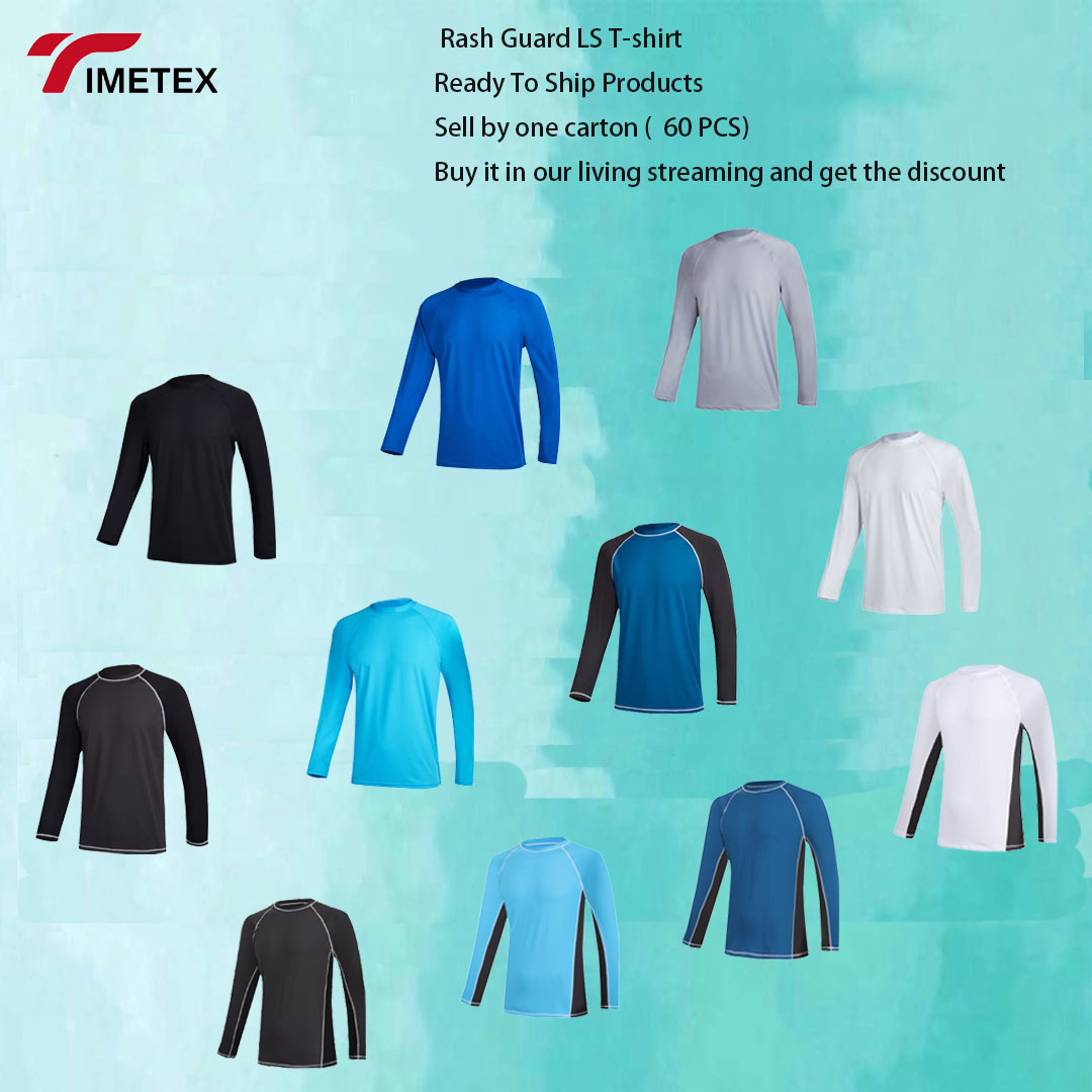Oem Custom Logo 100% Polyester Quick Dry Fabric UPF 50 Solid Color Long Sleeve Shirts Tops Men Rash Guard