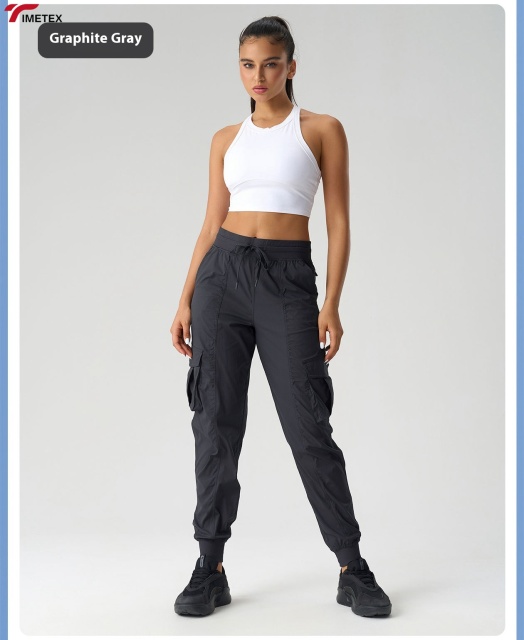 TIMETEX Women Outdoor Hiking Cargo Pants New Lightweight Loose Fit Tapered Ankle Workout Trousers for Gym Casual Sportswear