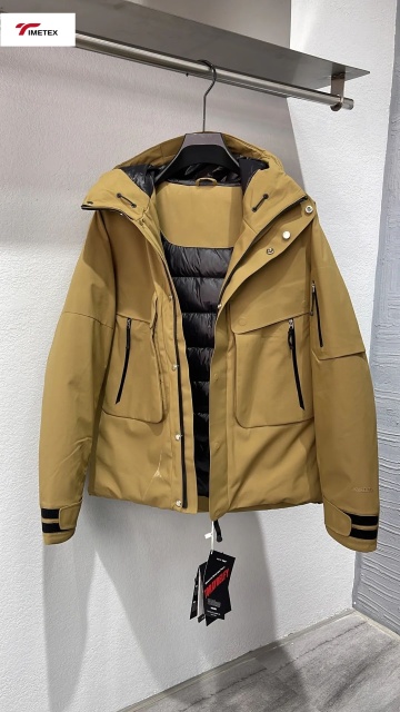 Timetex Lightweight Breathable Waterproof Fishing Coat Water-Resistant Windproof with Zipper Closure Solid White Duck Filling