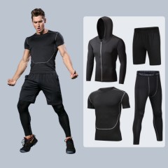 Custom Logo Fitness Wear Men Gym Training Jogging Compression Gym Wear Men Tracksuit Set