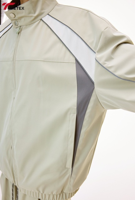 TIMETEX Vintage Sporty Reflective Piping Zip Boxy Jackets Unisex Jogging Nylon Tracksuit Set with Woven Weaving Method