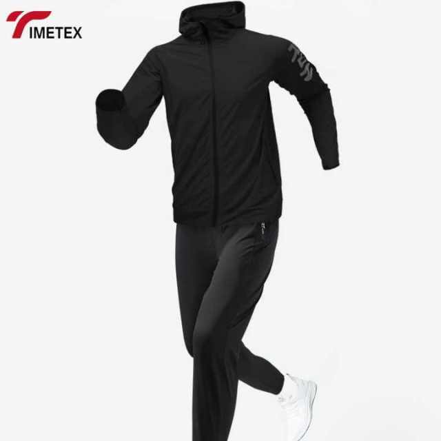 TIMETEX Men's Sports Suit Quick-Drying Fitness Clothing for Spring Autumn Morning Running Cycling Windproof Zipper Jackets Set