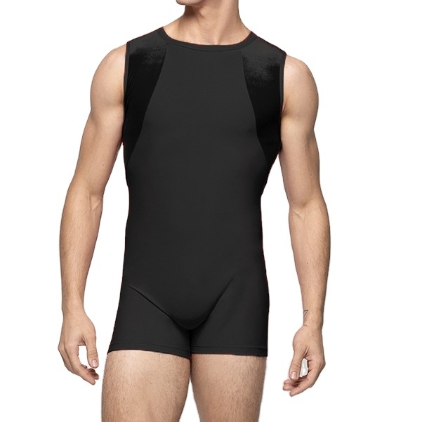 Men's Sports Bodysuits & Jumpsuits Bodybuilding Gymnastics Dance Wear Vest Romper for Men's Sports