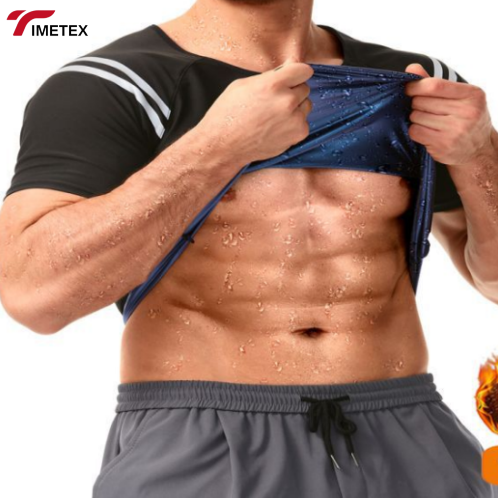 TIMETEX Compression Waist Trainer Workout Tank Top Body Shaper Slimming Vest Sauna Sweat Shirt for Weight Loss Men's Sauna