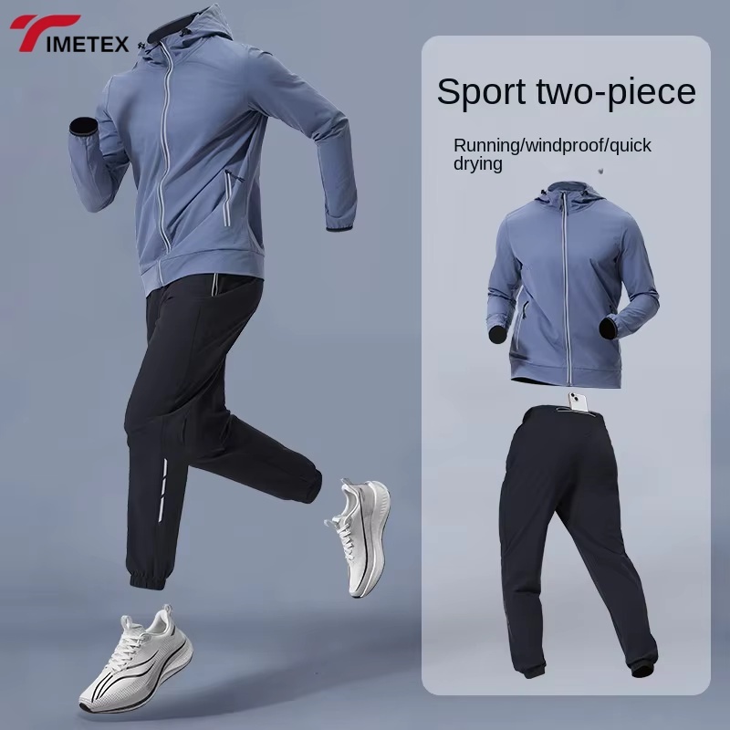 TIMETEX High Quality Mens Jogger Pants Bottoms Zip Hoodies Sportswear Men Sport Slim Fit Custom Tracksuit