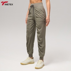 TIMETEX Women's Nine-Minute Fitness Pants Slim Loose Training Casual with Elastic Waist  Multi-Pocket Kets-for Running Exercise