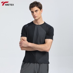 TIMETEX Summer Hot Selling Loose Fitting Sports Casual Quick Drying Top T-Shirt With Dark Print Ice Silk Fitness Short Sleeves