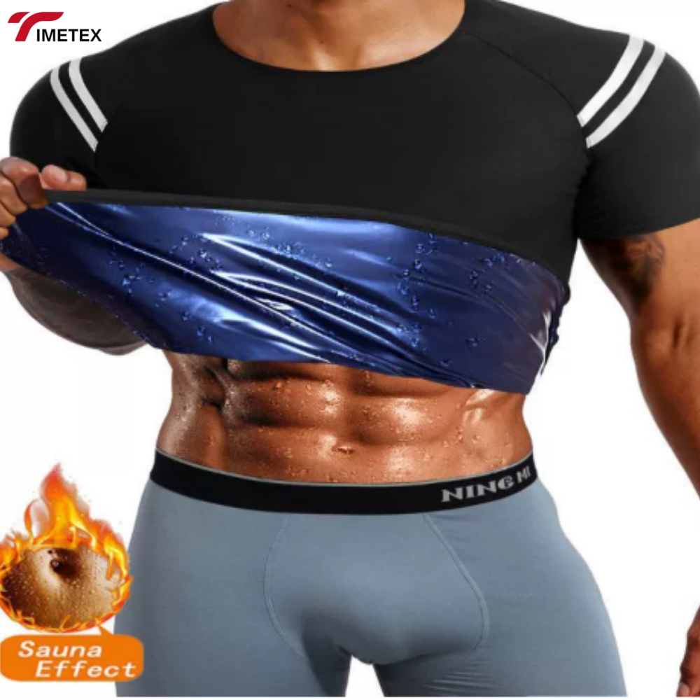 TIMETEX Compression Waist Trainer Workout Tank Top Body Shaper Slimming Vest Sauna Sweat Shirt for Weight Loss Men's Sauna