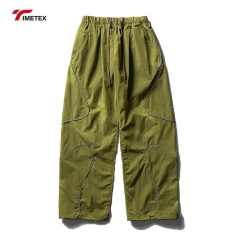 TIMETEX Custom Streetwear Adjustable Wide Leg Baggy Windbreaker Pants Unisex Retro Blank Mens Athletic Nylon Track Pants