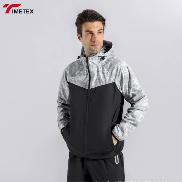 TIMETEX Customized Men's High Quality Plus Size Running Tracksuit Breathable with Front Zipper Hooded Collar Embroidery Printing