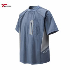 Custom Sports Short-Sleeved Oversized T-Shirt Summer Outdoor Quick Drying Round Neck Seamless Fusing Pocket T-shirt Unisex