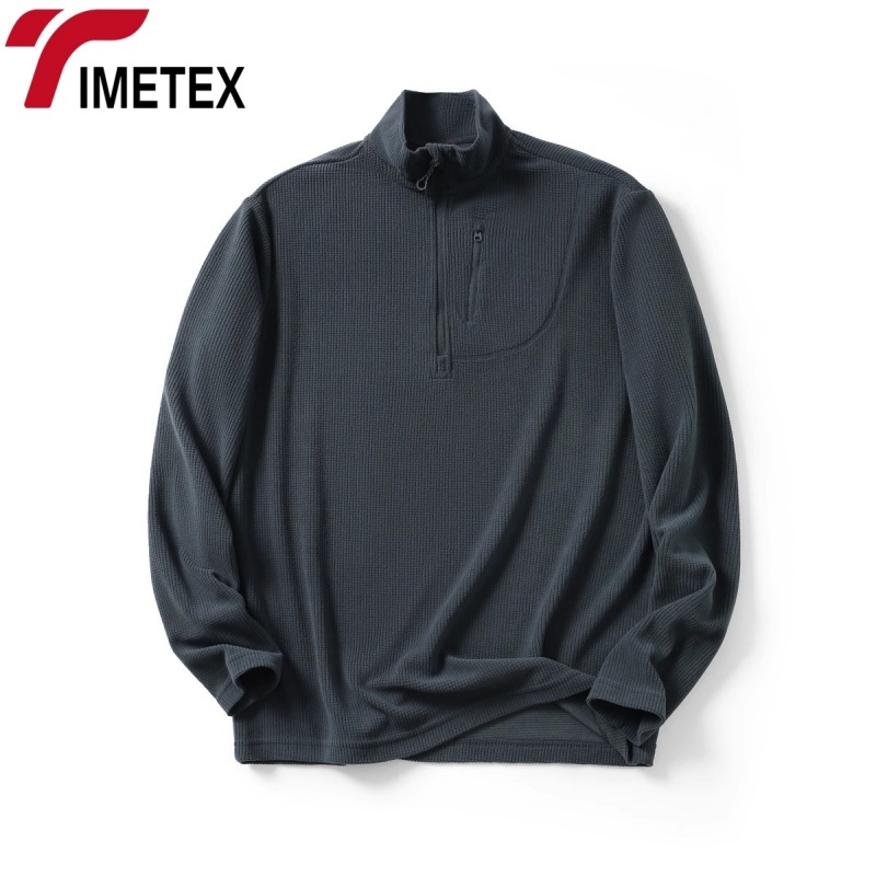 TIMETEX Men's MicroPile Pocket Jacket Solid Black XL Eco-Friendly Light Weight Modern Regular Zipper PF Standard