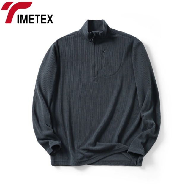 TIMETEX Men's MicroPile Pocket Jacket Solid Black XL Eco-Friendly Light Weight Modern Regular Zipper PF Standard