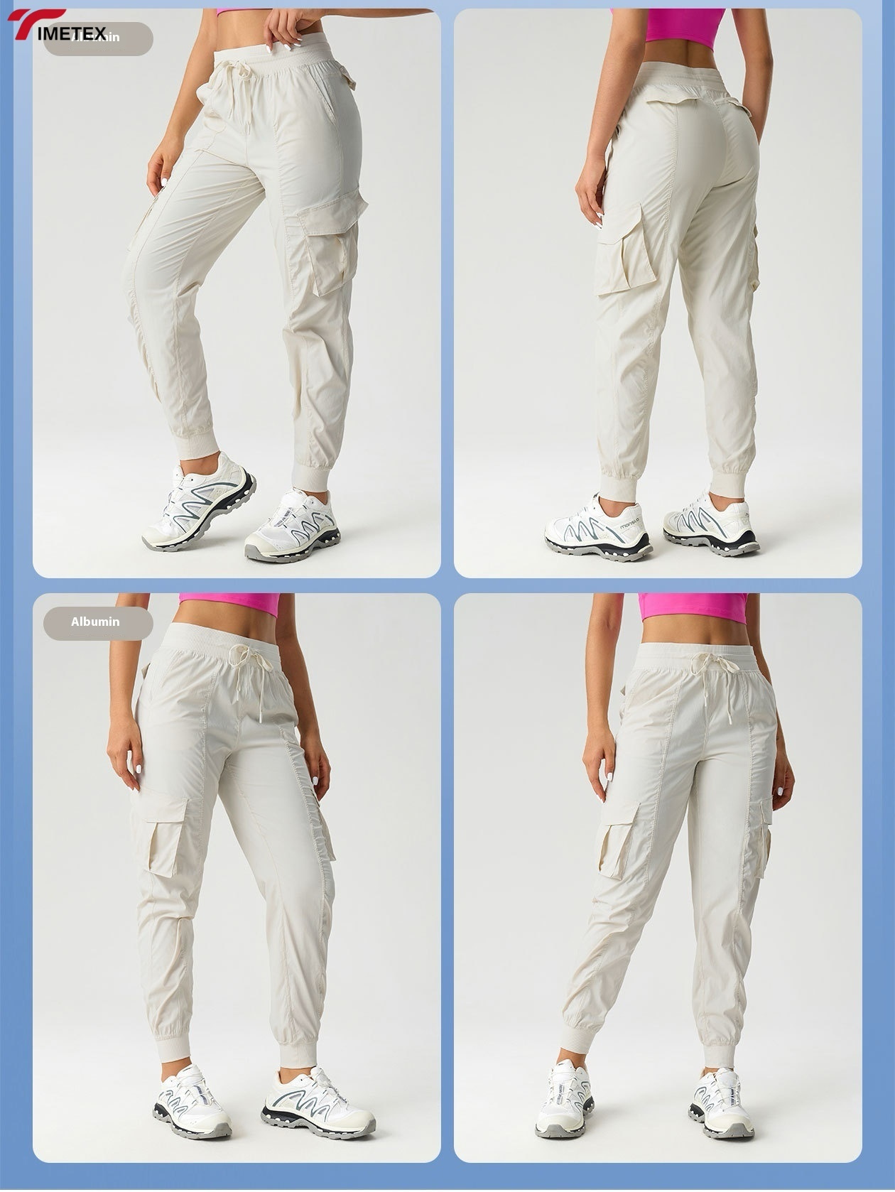 TIMETEX Wholesale Multi-Pocket Pants Gym Casual Women Sports Workout Yoga Fitness Drawstring Loose Joggers Sweatpants