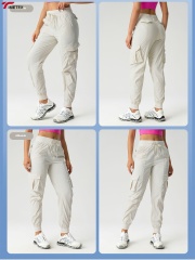 TIMETEX Wholesale Multi-Pocket Pants Gym Casual Women Sports Workout Yoga Fitness Drawstring Loose Joggers Sweatpants