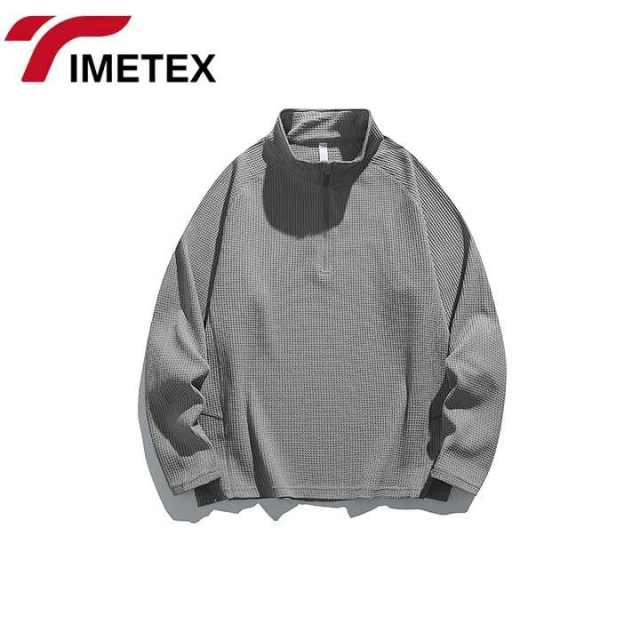 TIMETEX Custom Print Embroidered Double Side Germany Velvet Solid Color Mock Neck Sweatshirts Mockneck Sweatshirts for Men Women