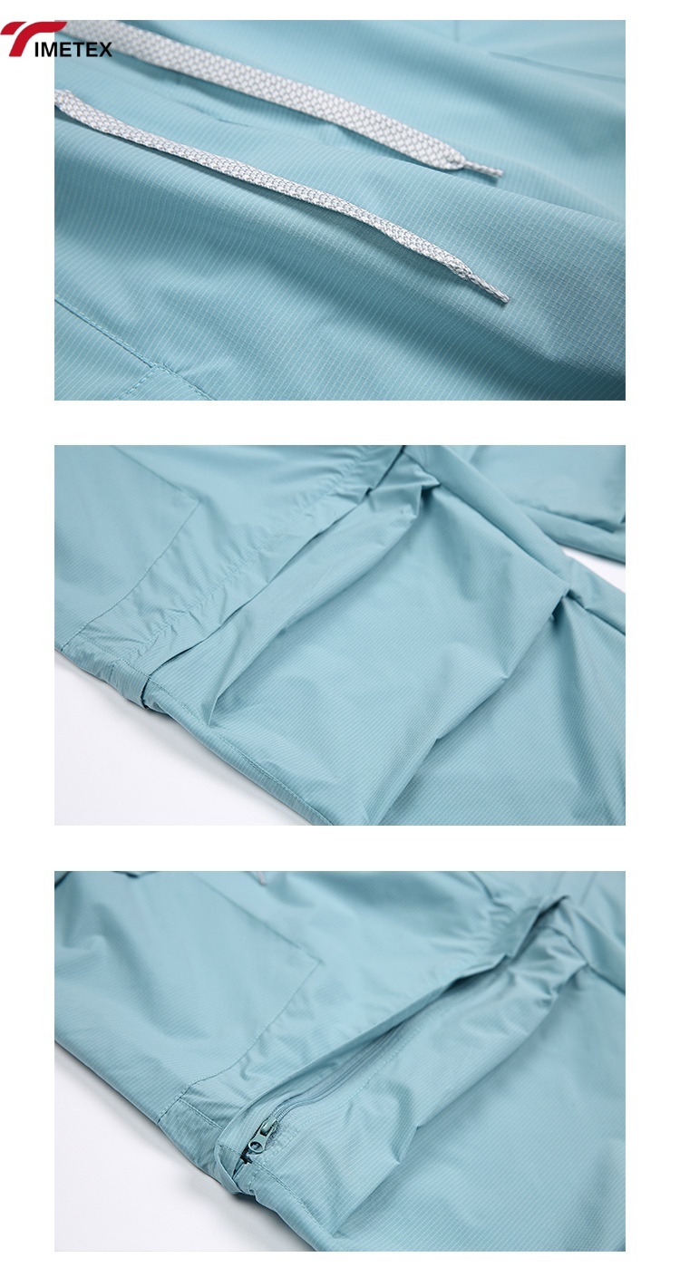 TIMETEX Detachable UPF50+ Sunscreen Pants Casual Mid Waist Flat 25+ Long Shorts Outdoor Workwear Waterproof Breathable for