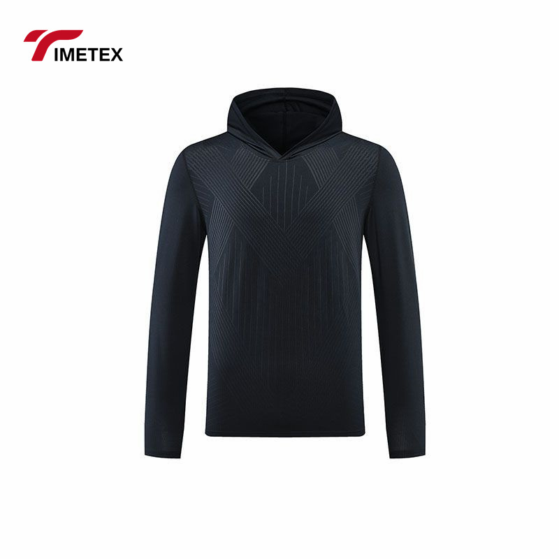New Sports Men's Long Sleeve T-shirt Hooded Outdoor Sports Fitness Running Training Quick Dry Leisure Breathable Autumn Clothing