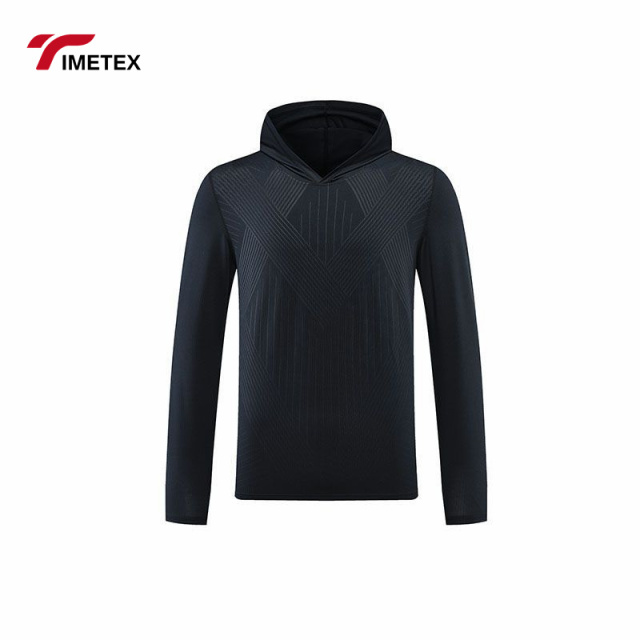 New Sports Men's Long Sleeve T-shirt Hooded Outdoor Sports Fitness Running Training Quick Dry Leisure Breathable Autumn Clothing