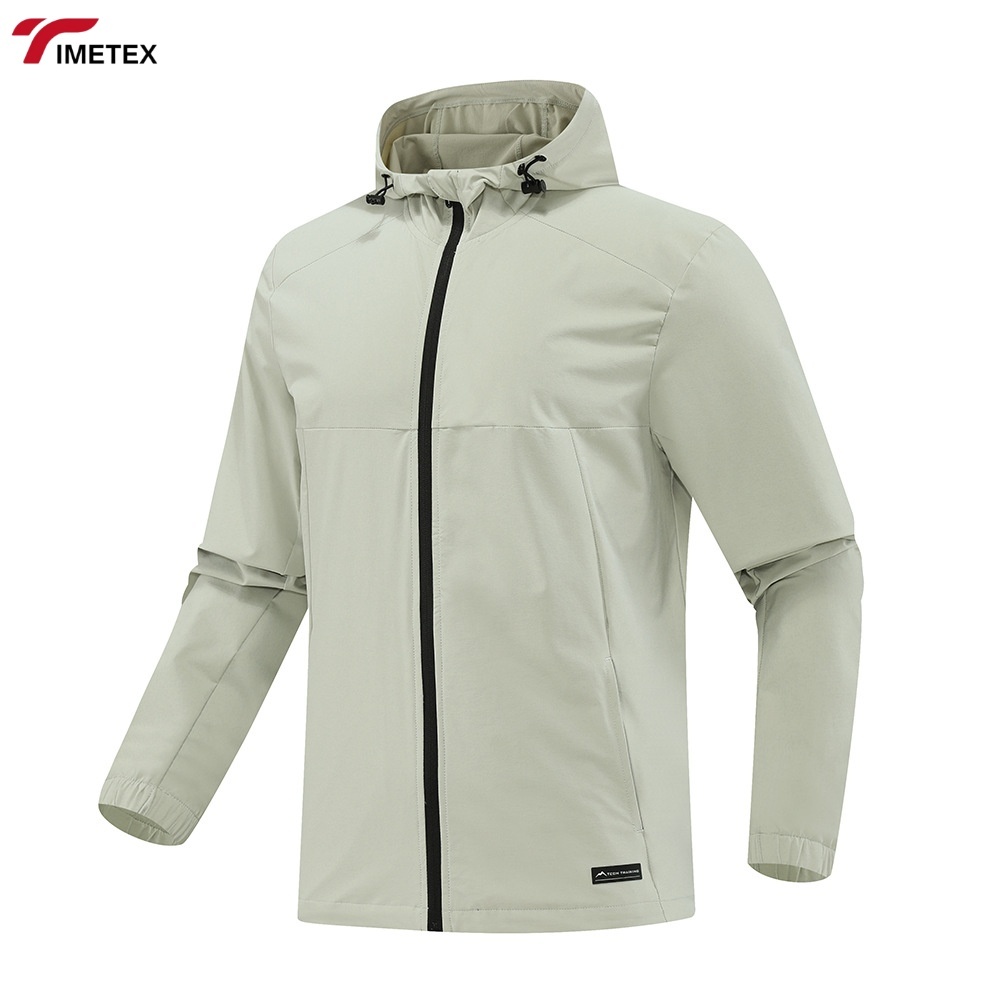 TIMETEX Custom Men's Autumn Winter Sports Windbreaker Quick Dry Long Sleeve Hooded Jacket Stand Zipper Closure WaterproofPrinted