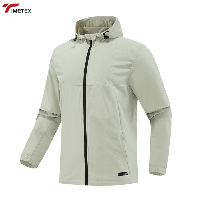 TIMETEX Custom Men's Autumn Winter Sports Windbreaker Quick Dry Long Sleeve Hooded Jacket Stand Zipper Closure WaterproofPrinted