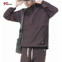 TIMETEX  Custom Lightweight Polyester Shell Quarter Zipper Pullover Windbreaker Hooded Anorak for Spring Sun Protection Clothing