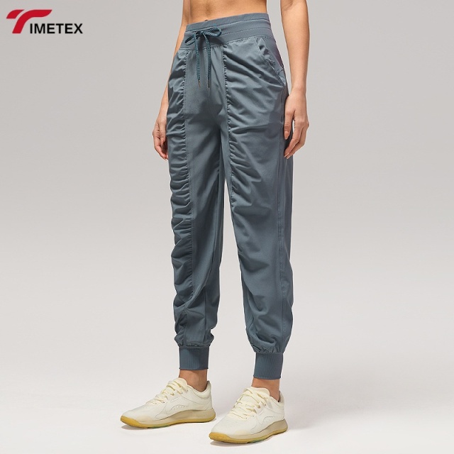 TIMETEX Women's Nine-Minute Fitness Pants Slim Loose Training Casual with Elastic Waist  Multi-Pocket Kets-for Running Exercise