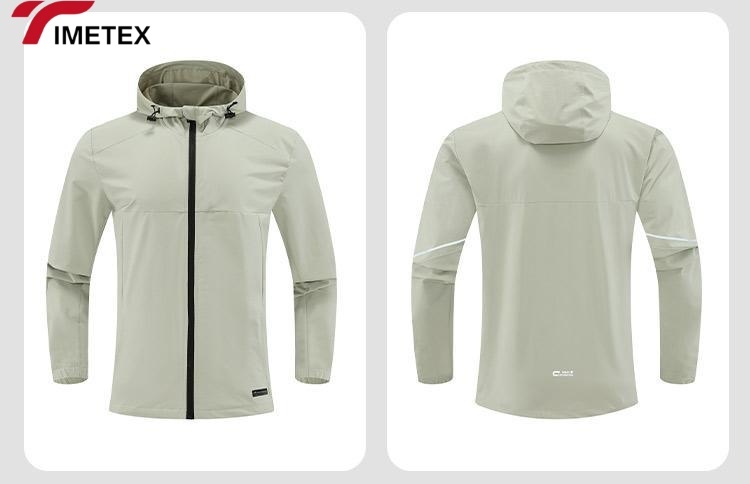 TIMETEX Custom Men's Autumn Winter Sports Windbreaker Quick Dry Long Sleeve Hooded Jacket Stand Zipper Closure WaterproofPrinted