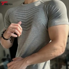 TIMETEX Custom Short Sleeve Lightweight Quick Dry Fit Running Fitness Mens Seamless Compression Muscle Gym t Shirt for Men