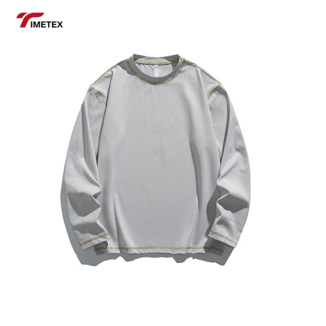 TIMETEX Unisex 650gsm High Quality Hot Selling Long Sleeve Plain T-Shirt Custom Logo Oversized Fit for Men