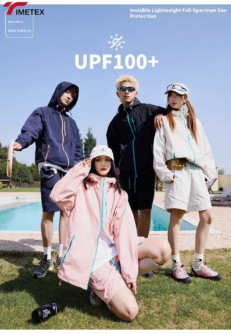 TIMETEX Summer Outdoor Ultralight Comfortable Sun Protection Clothing Waterproof Breathable Ice Silk Hooded Suit for Couples