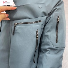 Timetex Lightweight Breathable Waterproof Fishing Coat Water-Resistant Windproof with Zipper Closure Solid White Duck Filling