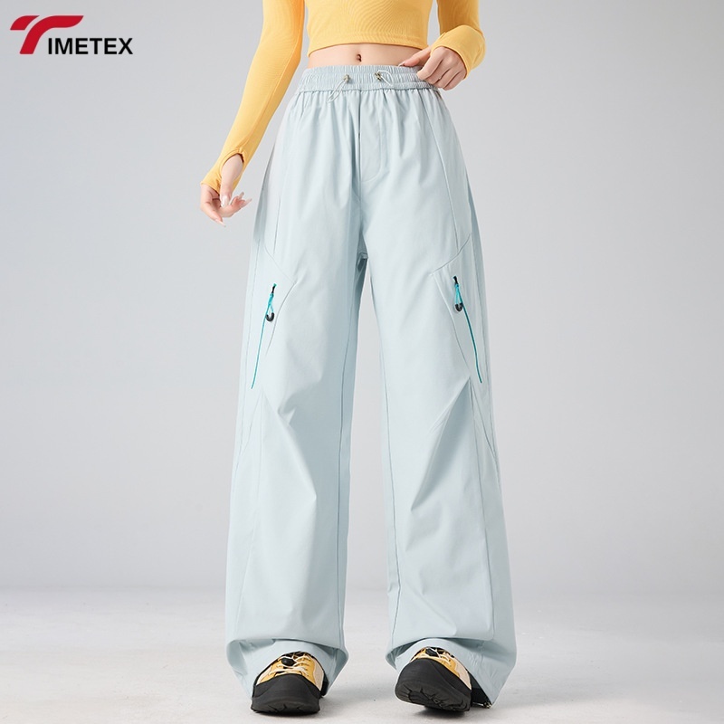 Custom Women's Plus Size Casual Rose Ski Pants Mid Waist Waterproof Windproof Baggy Snow Pants Winter
