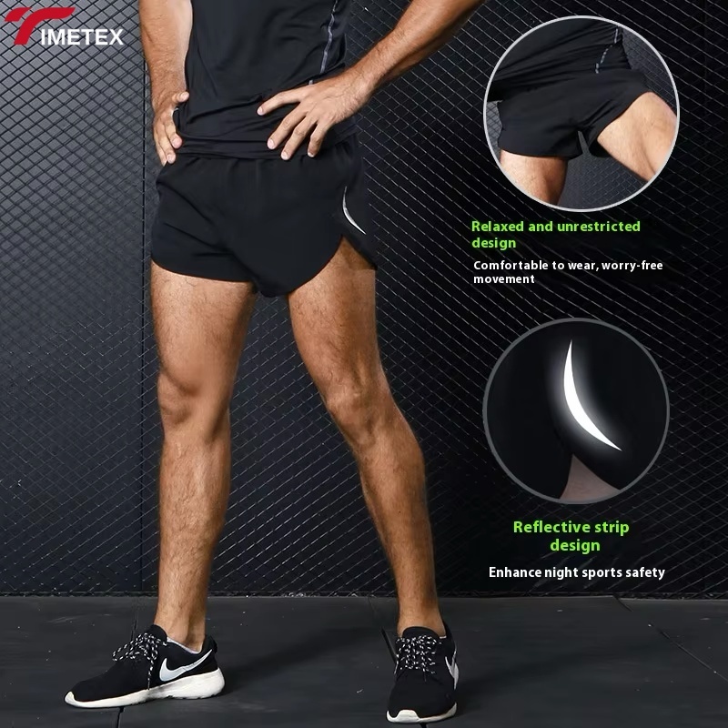 TIMETEX Custom Breathable Quick Dry Fitness Gym Training Shorts Casual Solid Pattern Running Shorts Built-in Pocket Mesh Holes