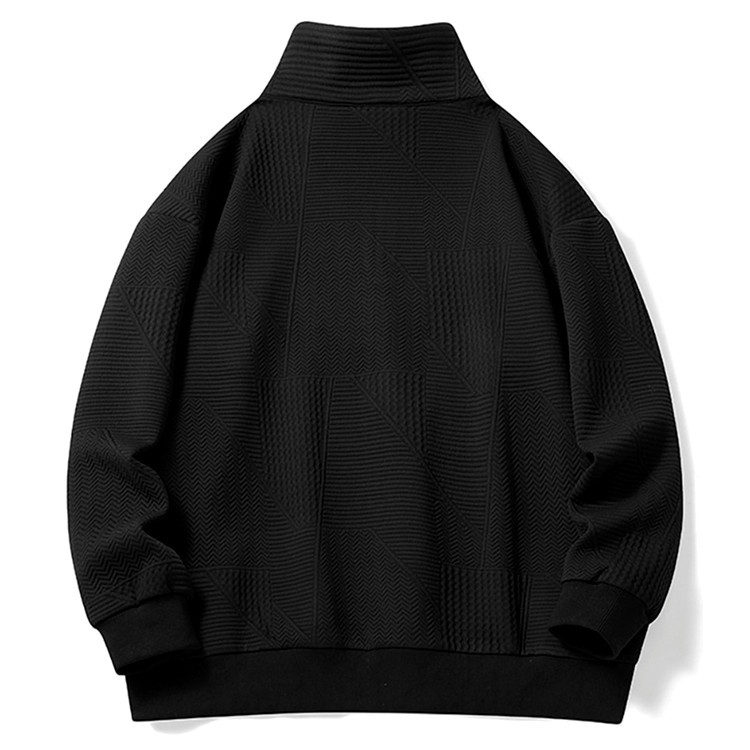 TIMETEX New Style Mens Sweatshirts Autumn Stand Collar Sweatshirt Plus Size Loose Plain 1/4 Zip Collar Sweatshirt