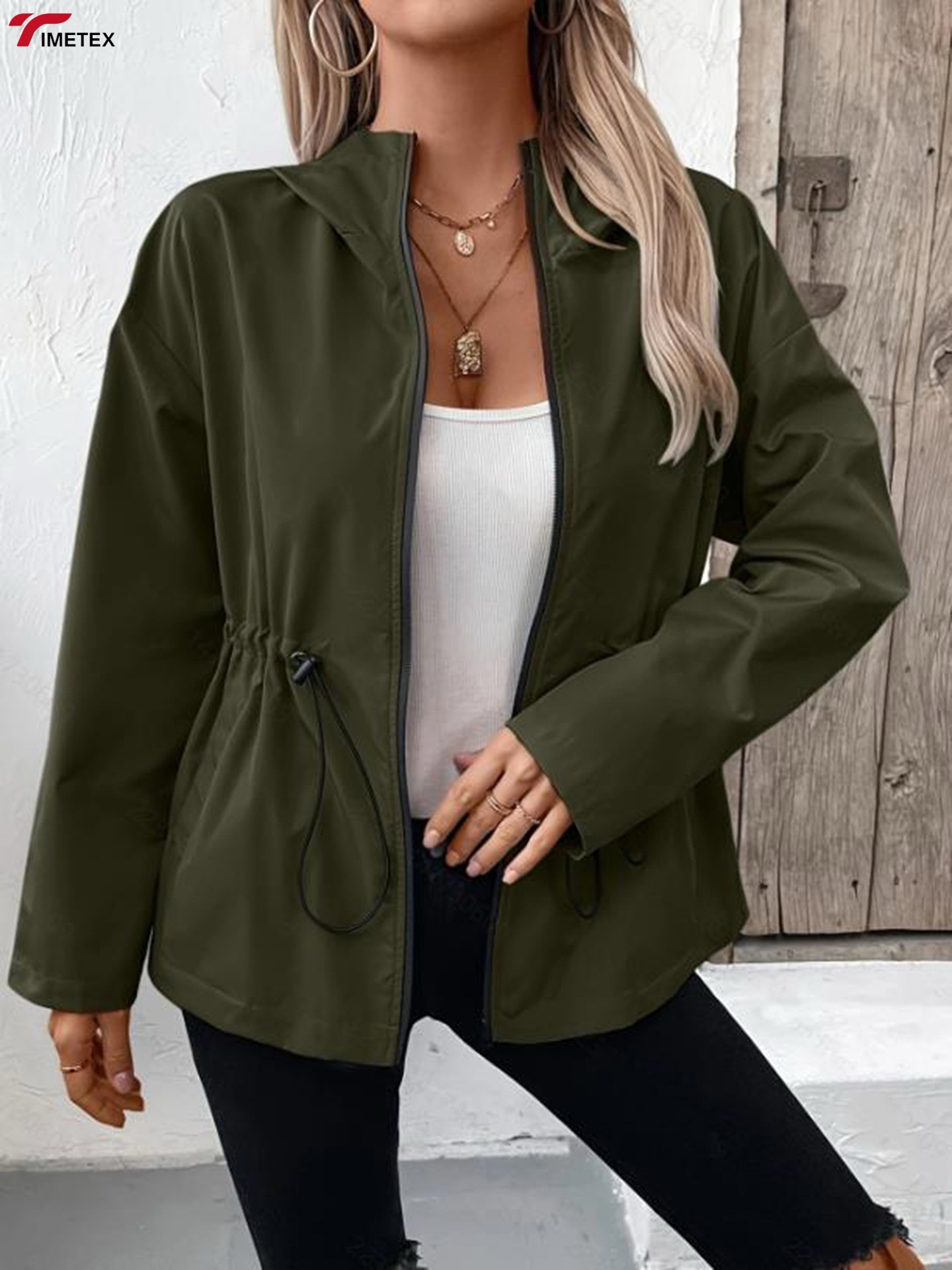 TIMETEX Urban Chic Lightweight Hooded Double Zip Sun Protection Clothing Ladies Optimal Dual Zip Style for Sun Protection