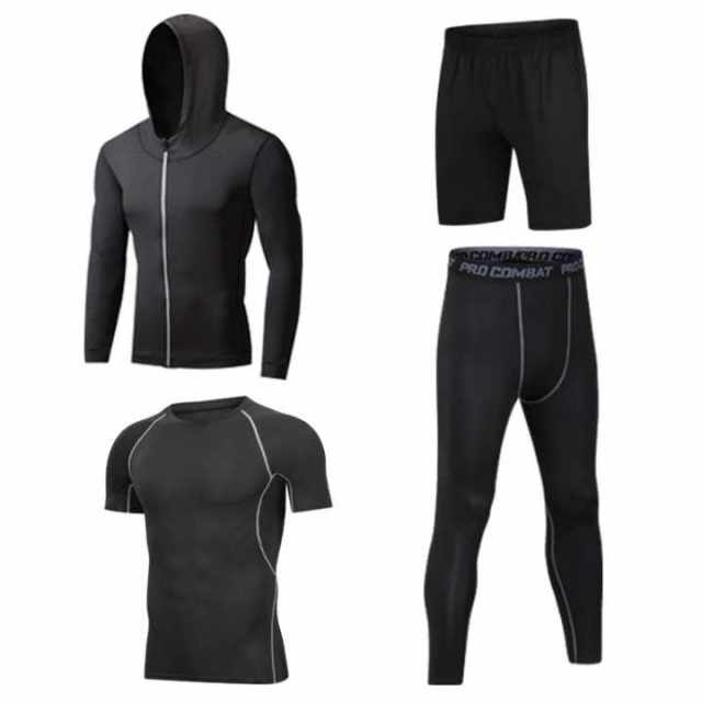 Custom Logo Fitness Wear Men Gym Training Jogging Compression Gym Wear Men Tracksuit Set