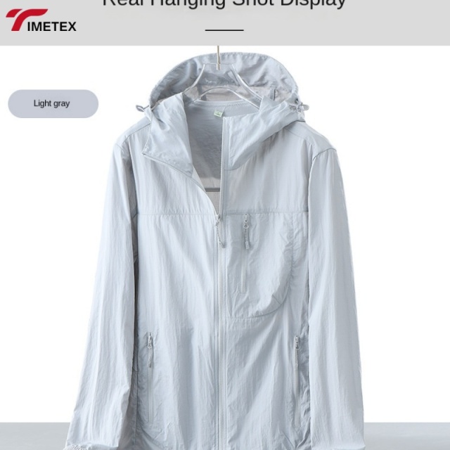 TIMETEX Custom Logo Soft Shell Lightweight  Hoodie UPF 50+ Compression Breathable Unisex Jackets for Sun Protection Hiking