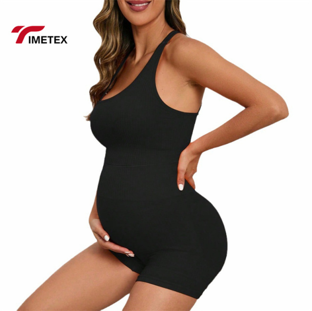 Pregnant Women's Yoga Set Sports Seamless Fitness Bra Shorts Set Pregnant Women