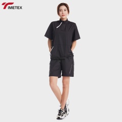 TIMETEX Custom Logo Short Sleeved SweatSuit for Gym Training Fitness Fat Burning Loose Weight Plus Size Sportswear Sauna Shorts