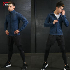 Wholesale  Autumn Men Fashion 4Pcs Set Tracksuit  Men Gym Tights Sportswear Compression Pants Shirt Top Long Sleeve Jacket Suit