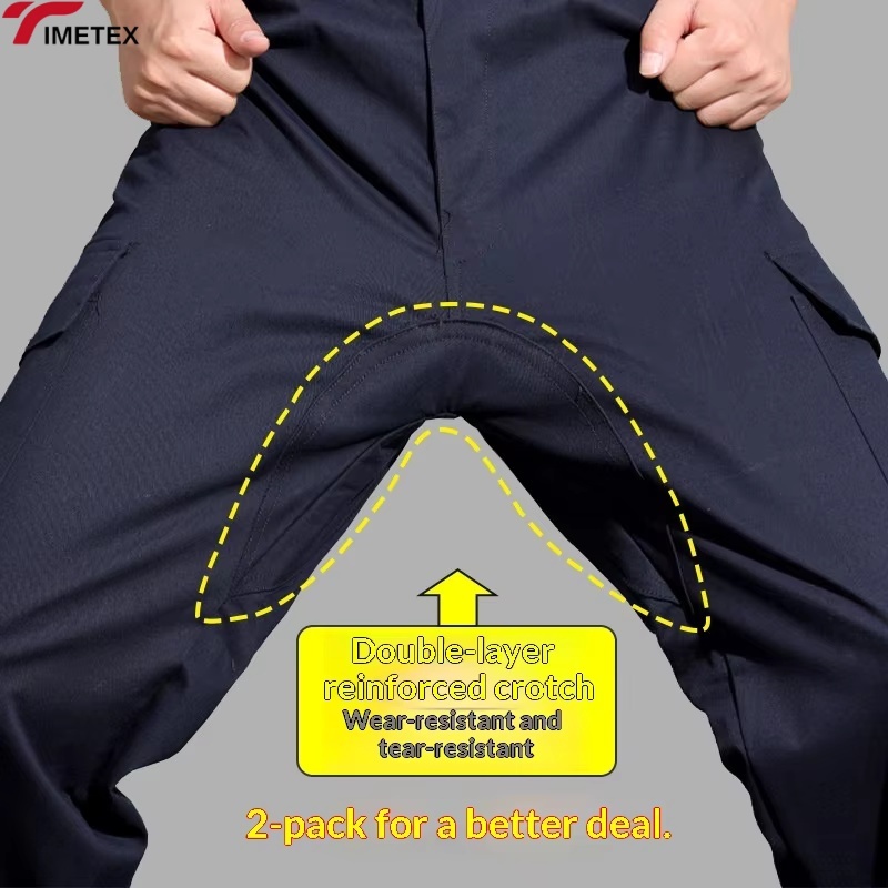 Waterproof Plus Size Work Pants Thick Crotch Wear-Resistant Cotton Loose Fit Breathable for Electric Welding Site Men's