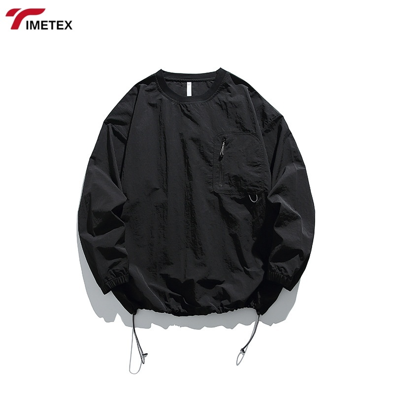 Unisex Hiking Climbing Outdoor Sports Wearing Full Sleeve O-neck T Shirts with Chest Pocket Long Sleeve Nylon T-shirts