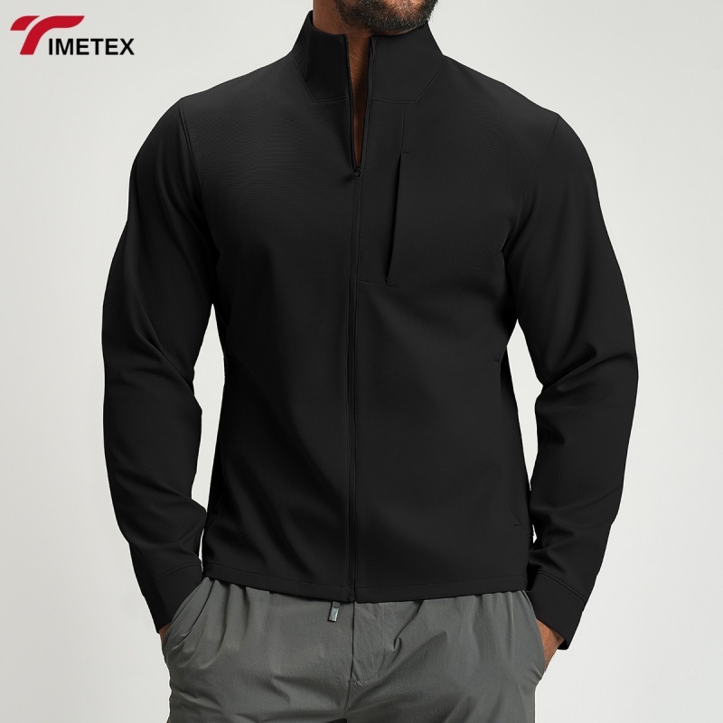 Mens Outdoor Solid Coat Stand Collar Breathable Sporty Casual Jacket Zip up Blouses Polyester Quick Dry Running Coats Jackets