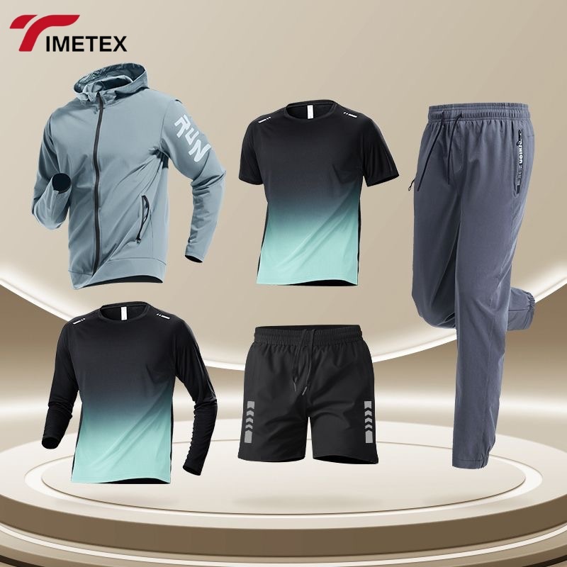 TIMETEX Men's Sports Set Breathable Lightweight Full-Length One-Piece Hooded Jogging Pants Elastic Waistband Highly Outerwear