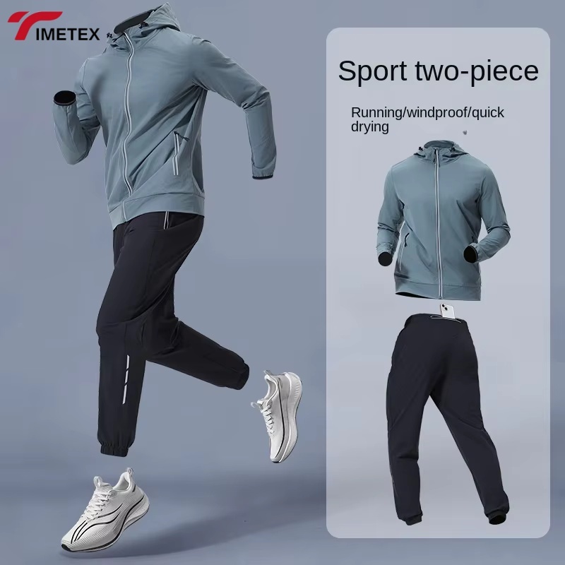 TIMETEX High Quality Mens Jogger Pants Bottoms Zip Hoodies Sportswear Men Sport Slim Fit Custom Tracksuit