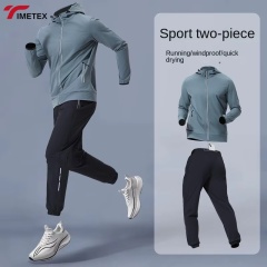 TIMETEX High Quality Mens Jogger Pants Bottoms Zip Hoodies Sportswear Men Sport Slim Fit Custom Tracksuit