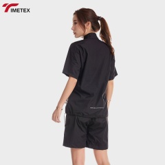 TIMETEX Women's Summer Short-Sleeved Running Cooling Sweat-Absorbing Pants Quick-Drying Breathable Fitness Wear Sauna Suit